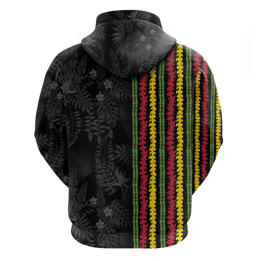 Hawaii Lei Kanaka Maoli Flag Zip Hoodie Tropical Vibes