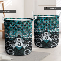 New Zealand Maori Laundry Basket Poutama Pikorua - Single Twist Paua Shell LT05 - Polynesian Pride