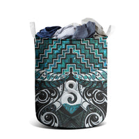 New Zealand Maori Laundry Basket Poutama Pikorua - Single Twist Paua Shell LT05 - Polynesian Pride