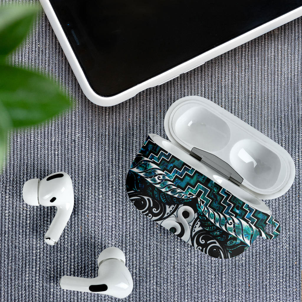 New Zealand Maori AirPods Case Poutama Pikorua - Single Twist Paua Shell LT05 - Polynesian Pride