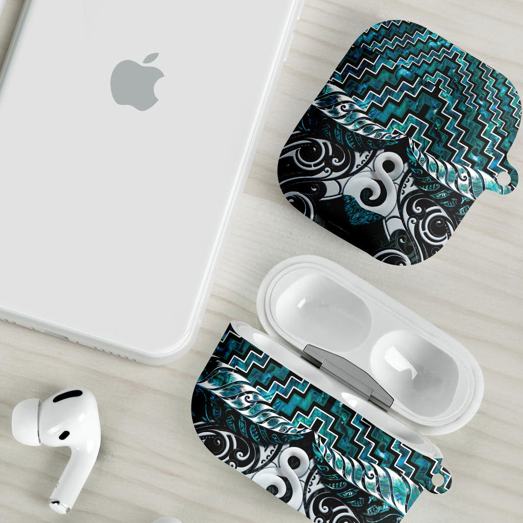 New Zealand Maori AirPods Case Poutama Pikorua - Single Twist Paua Shell LT05 - Polynesian Pride