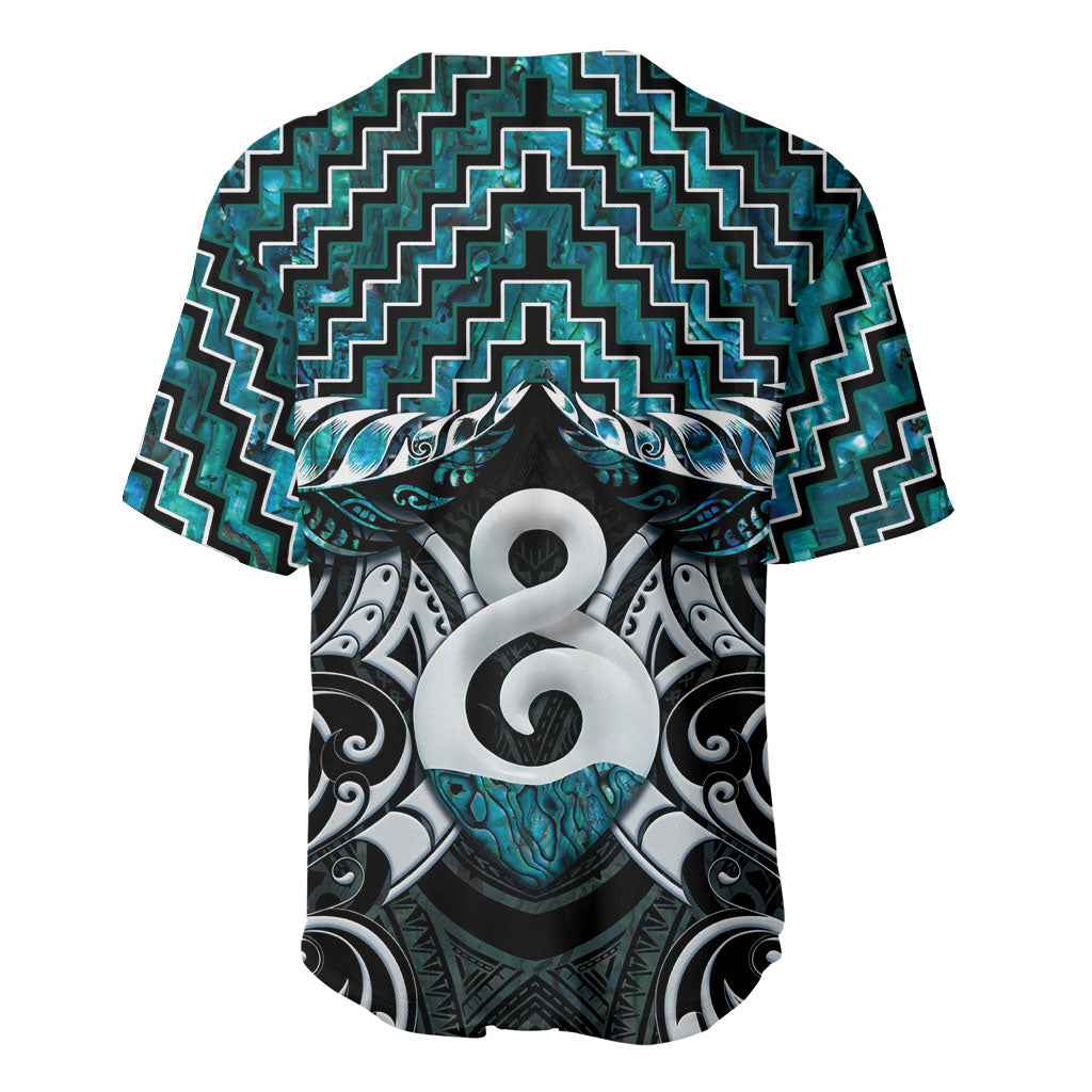 New Zealand Maori Baseball Jersey Poutama Pikorua - Single Twist Paua Shell LT05 - Polynesian Pride