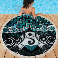 New Zealand Maori Beach Blanket Poutama Pikorua - Single Twist Paua Shell LT05 - Polynesian Pride