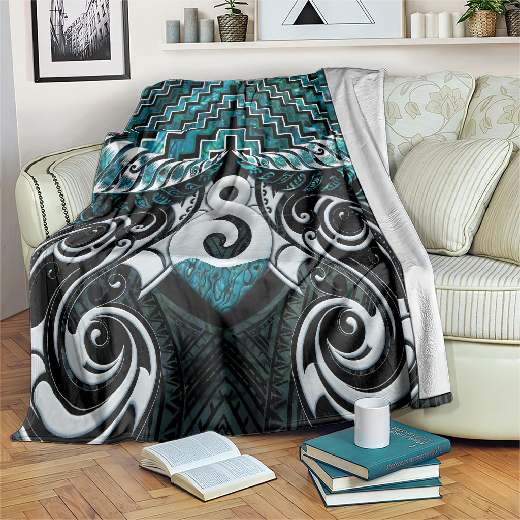 New Zealand Maori Blanket Poutama Pikorua - Single Twist Paua Shell LT05 Turquoise - Polynesian Pride