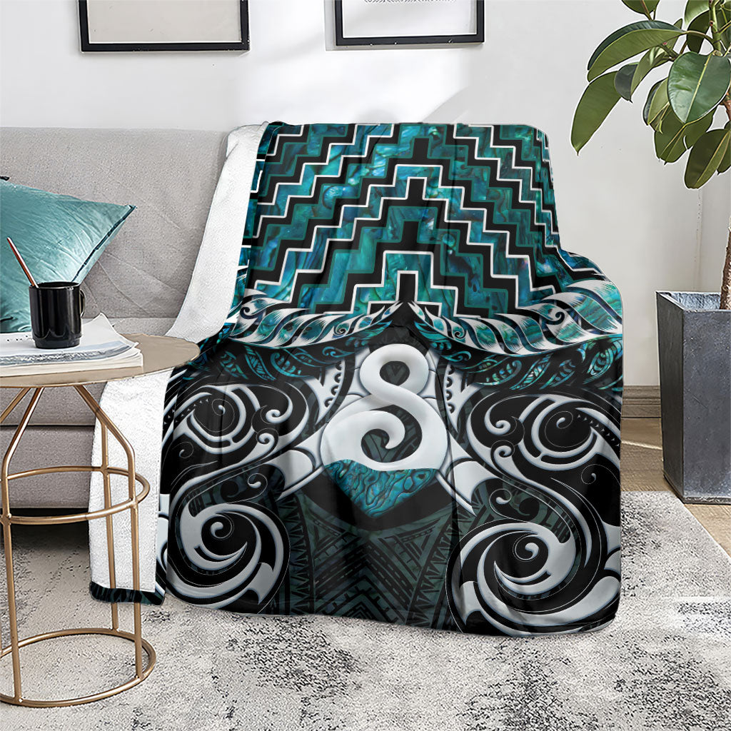 New Zealand Maori Blanket Poutama Pikorua - Single Twist Paua Shell LT05 - Polynesian Pride