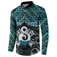 New Zealand Maori Button Sweatshirt Poutama Pikorua - Single Twist Paua Shell LT05 - Polynesian Pride