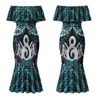 New Zealand Maori Couples Matching Mermaid Dress and Hawaiian Shirt Poutama Pikorua - Single Twist Paua Shell LT05 - Polynesian Pride