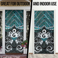 New Zealand Maori Door Cover Poutama Pikorua - Single Twist Paua Shell LT05 - Polynesian Pride