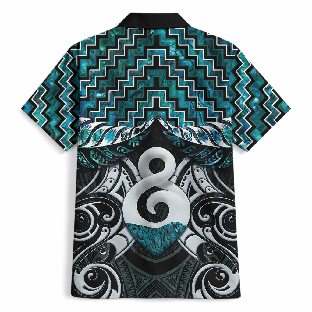 New Zealand Maori Hawaiian Shirt Poutama Pikorua - Single Twist Paua Shell LT05 - Polynesian Pride