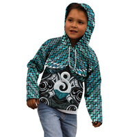New Zealand Maori Kid Hoodie Poutama Pikorua - Single Twist Paua Shell LT05 - Polynesian Pride