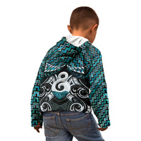 New Zealand Maori Kid Hoodie Poutama Pikorua - Single Twist Paua Shell LT05 - Polynesian Pride