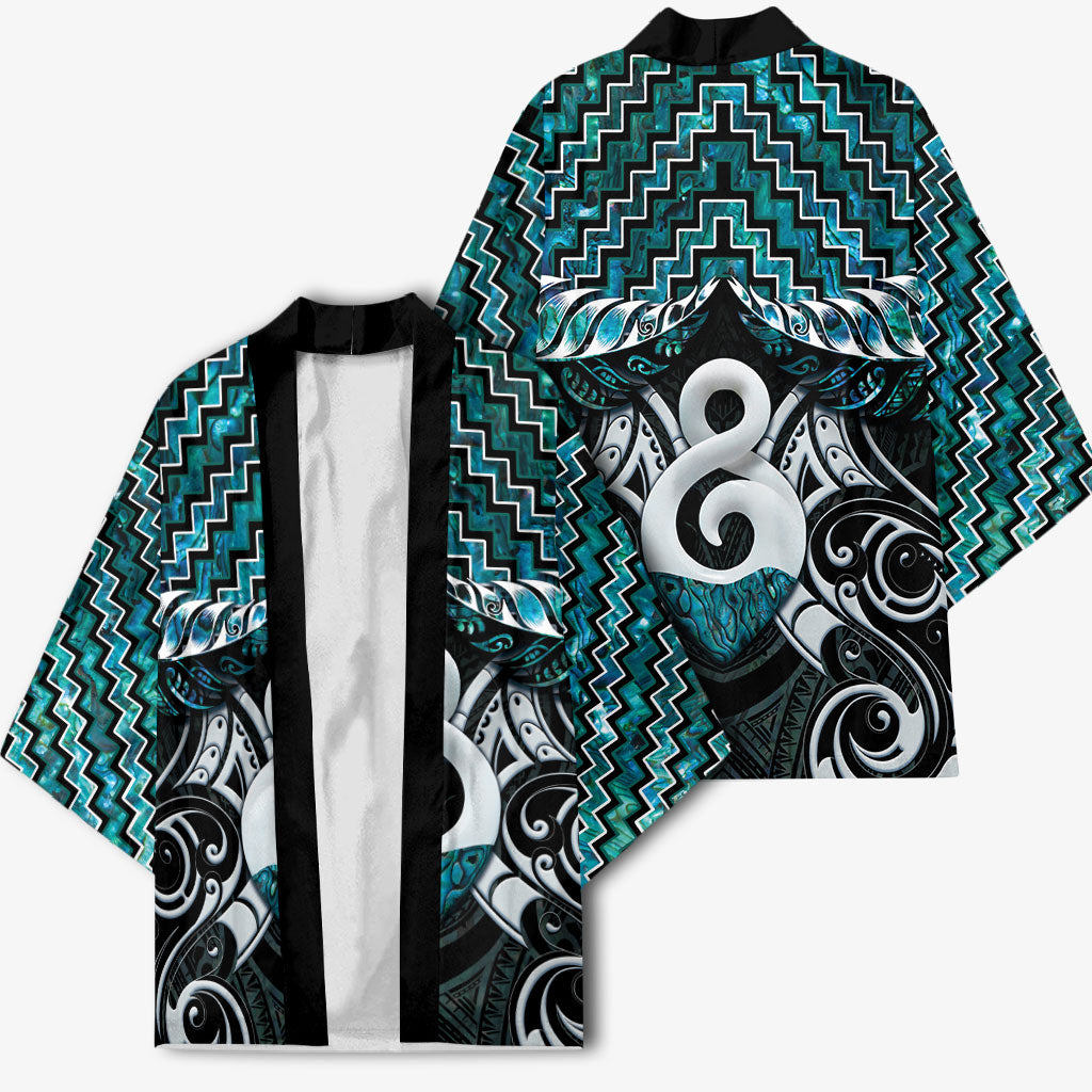 New Zealand Maori Kimono Poutama Pikorua - Single Twist Paua Shell LT05 - Polynesian Pride