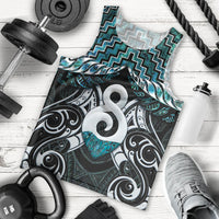 New Zealand Maori Men Tank Top Poutama Pikorua - Single Twist Paua Shell LT05 - Polynesian Pride