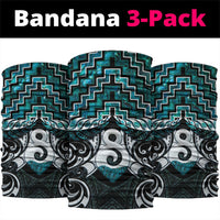 New Zealand Maori Neck Gaiter Poutama Pikorua - Single Twist Paua Shell LT05 package One Size: 25*50cm Turquoise - Polynesian Pride