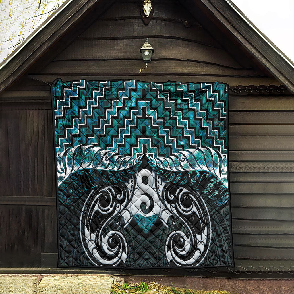 New Zealand Maori Quilt Poutama Pikorua - Single Twist Paua Shell LT05 - Polynesian Pride