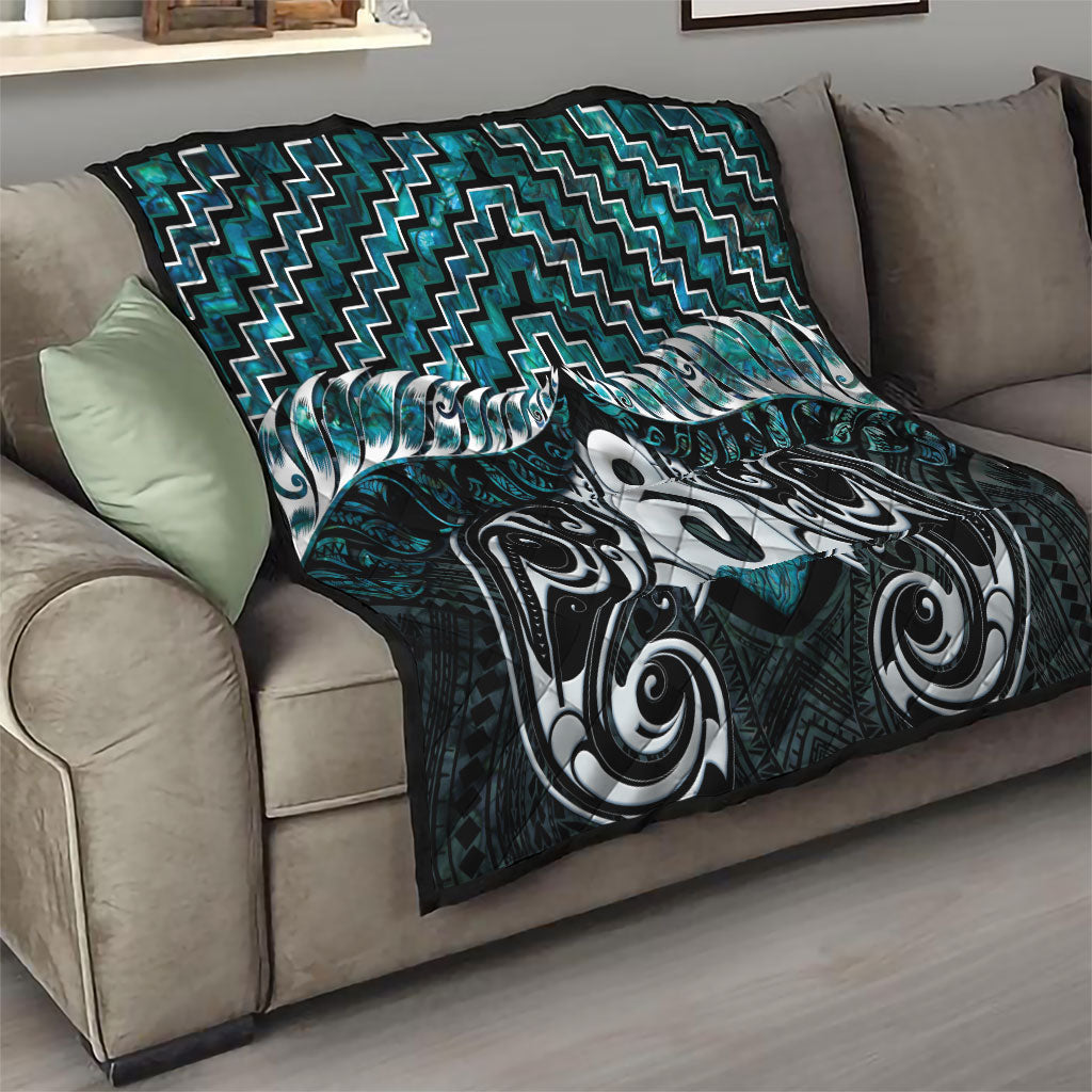 New Zealand Maori Quilt Poutama Pikorua - Single Twist Paua Shell LT05 - Polynesian Pride