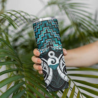 New Zealand Maori Skinny Tumbler Poutama Pikorua - Single Twist Paua Shell LT05 - Polynesian Pride