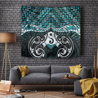 New Zealand Maori Tapestry Poutama Pikorua - Single Twist Paua Shell LT05 Turquoise - Polynesian Pride