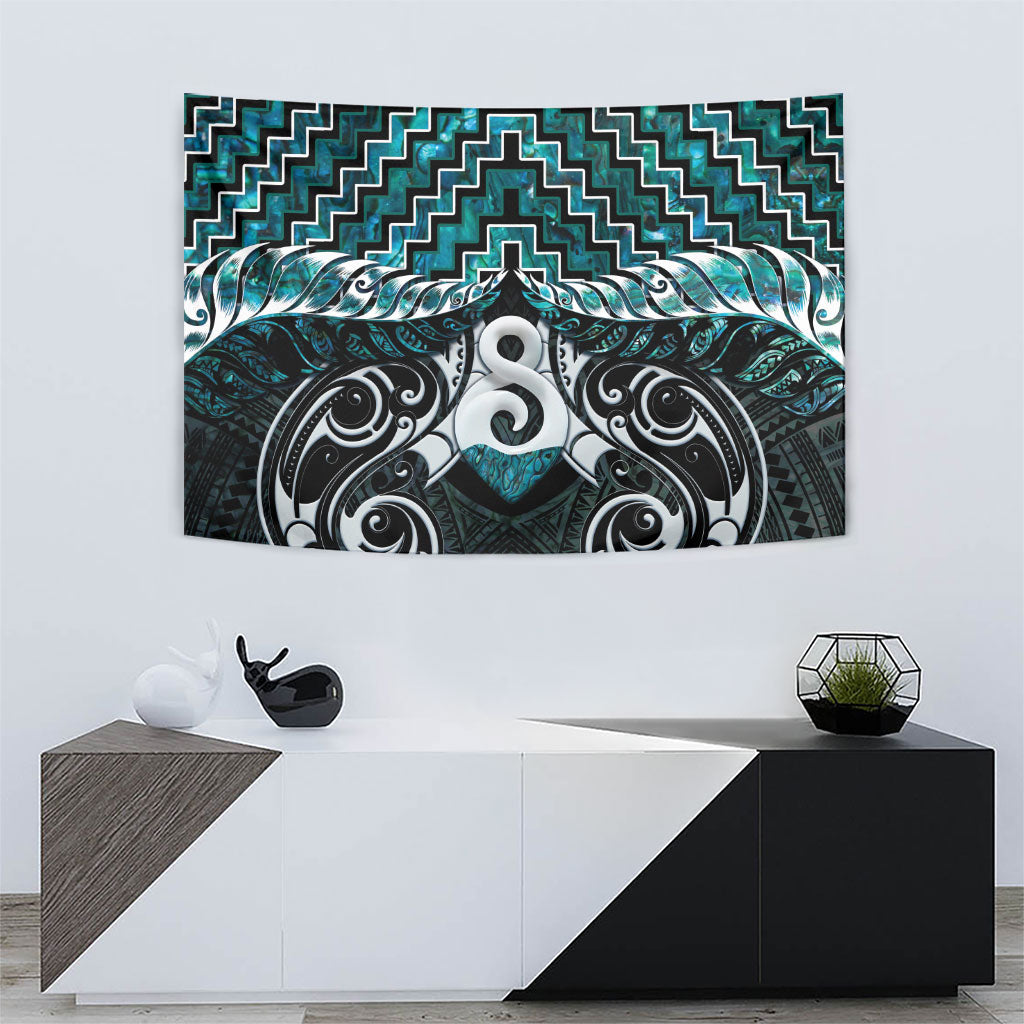 New Zealand Maori Tapestry Poutama Pikorua - Single Twist Paua Shell LT05 - Polynesian Pride