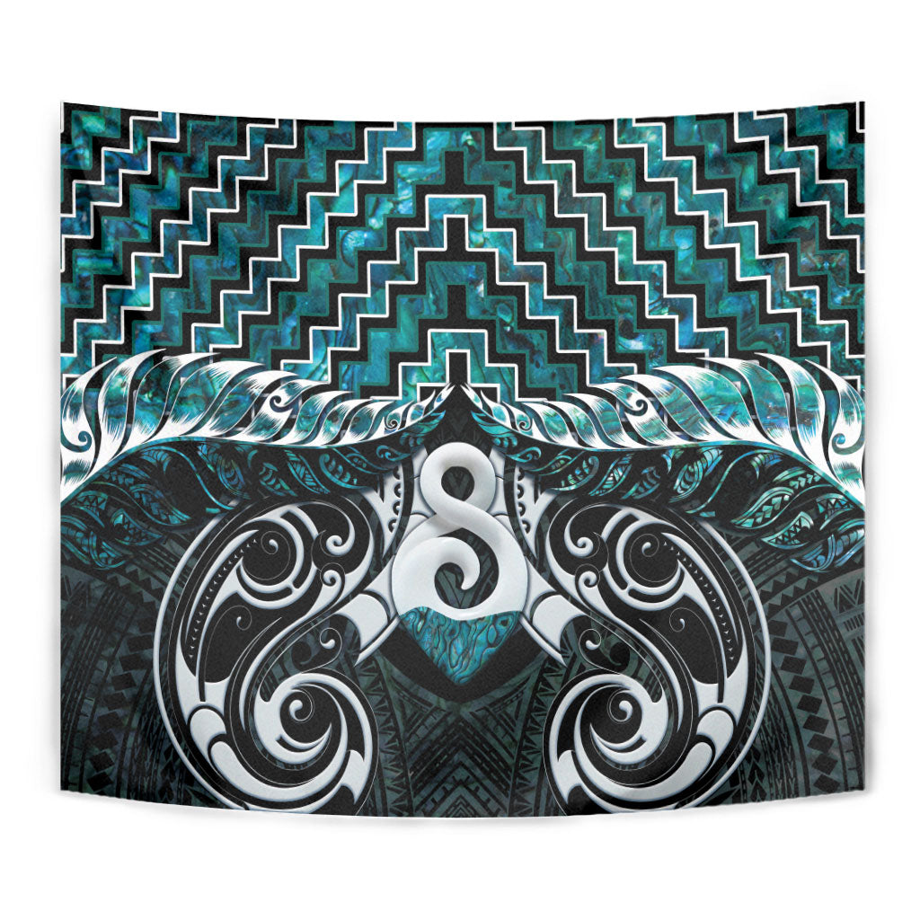 New Zealand Maori Tapestry Poutama Pikorua - Single Twist Paua Shell LT05 - Polynesian Pride