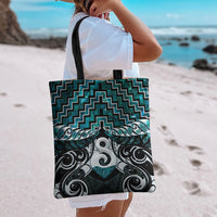 New Zealand Maori Tote Bag Poutama Pikorua - Single Twist Paua Shell LT05 - Polynesian Pride