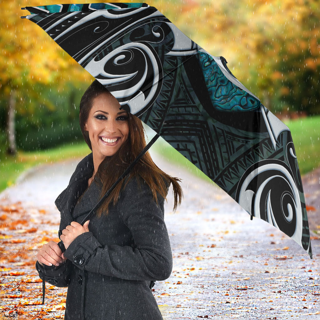 New Zealand Maori Umbrella Poutama Pikorua - Single Twist Paua Shell LT05 - Polynesian Pride