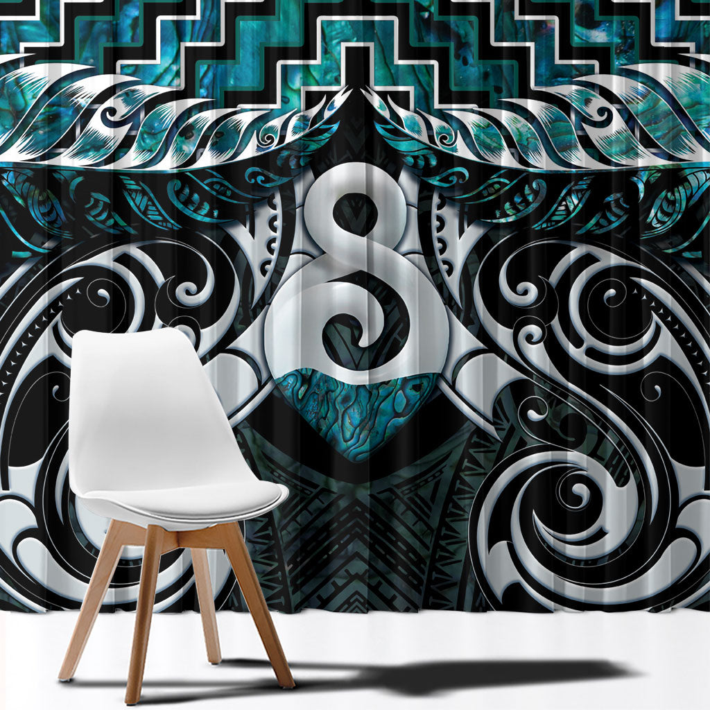 New Zealand Maori Window Curtain Poutama Pikorua - Single Twist Paua Shell LT05 - Polynesian Pride
