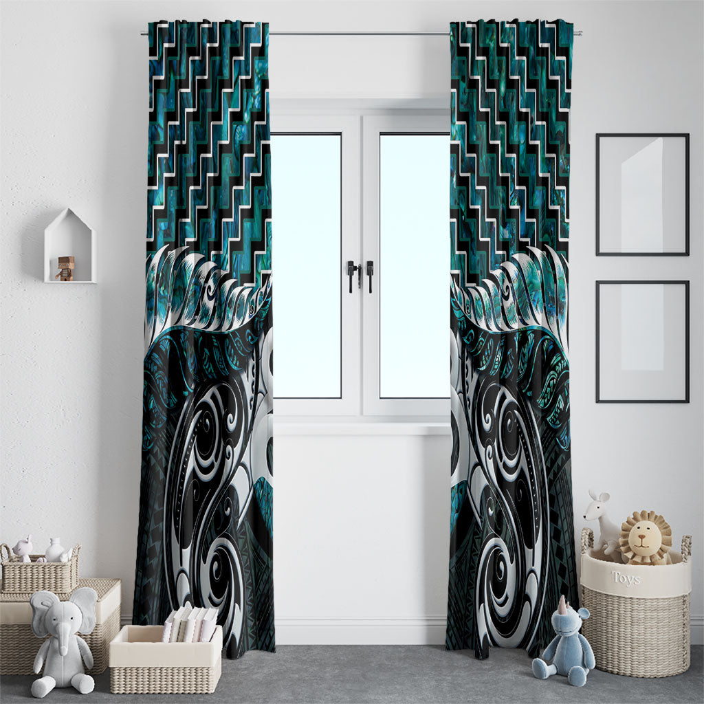 New Zealand Maori Window Curtain Poutama Pikorua - Single Twist Paua Shell LT05 - Polynesian Pride