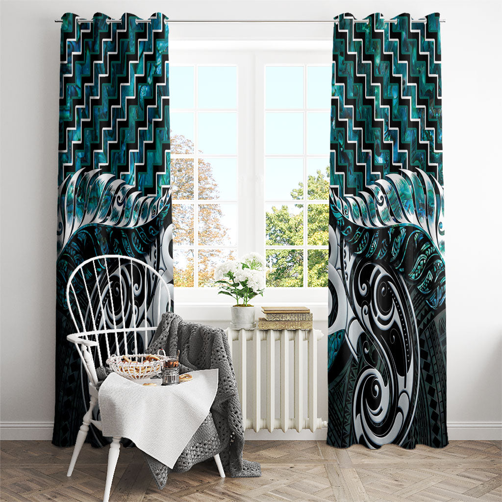 New Zealand Maori Window Curtain Poutama Pikorua - Single Twist Paua Shell LT05 - Polynesian Pride