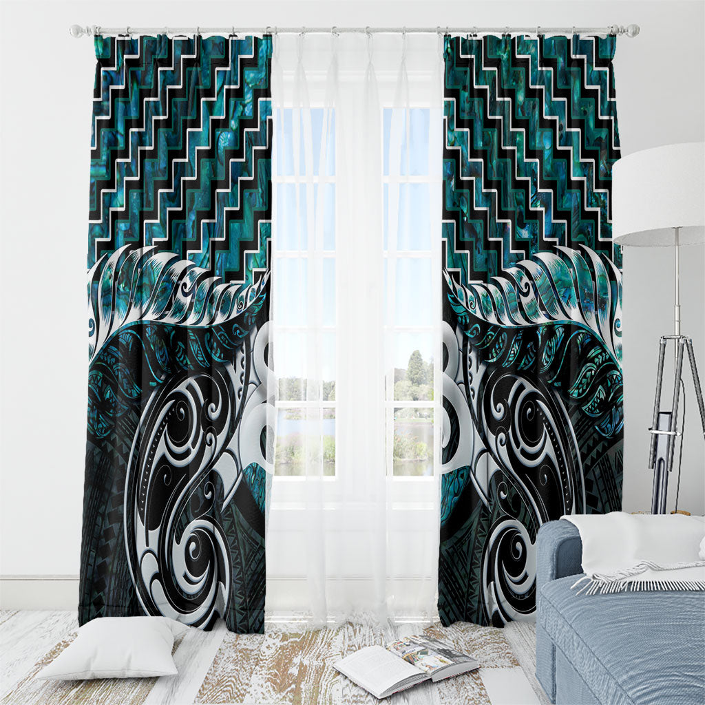 New Zealand Maori Window Curtain Poutama Pikorua - Single Twist Paua Shell LT05 - Polynesian Pride