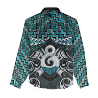 New Zealand Maori Women Casual Shirt Poutama Pikorua - Single Twist Paua Shell LT05 - Polynesian Pride