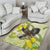 New Zealand Piwakawaka Fantail Bird Area Rug With Kowhai Flowers