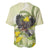 New Zealand Piwakawaka Fantail Bird Baseball Jersey With Kowhai Flowers