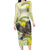 New Zealand Piwakawaka Fantail Bird Family Matching Long Sleeve Bodycon Dress and Hawaiian Shirt With Kowhai Flowers