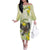 New Zealand Piwakawaka Fantail Bird Family Matching Off The Shoulder Long Sleeve Dress and Hawaiian Shirt With Kowhai Flowers