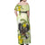 New Zealand Piwakawaka Fantail Bird Family Matching Off Shoulder Maxi Dress and Hawaiian Shirt With Kowhai Flowers