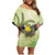 New Zealand Piwakawaka Fantail Bird Family Matching Off Shoulder Short Dress and Hawaiian Shirt With Kowhai Flowers