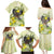 New Zealand Piwakawaka Fantail Bird Family Matching Puletasi and Hawaiian Shirt With Kowhai Flowers