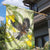 New Zealand Piwakawaka Fantail Bird Garden Flag With Kowhai Flowers