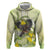 New Zealand Piwakawaka Fantail Bird Hoodie With Kowhai Flowers