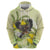 New Zealand Piwakawaka Fantail Bird Hoodie With Kowhai Flowers