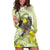 New Zealand Piwakawaka Fantail Bird Hoodie Dress With Kowhai Flowers