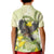 New Zealand Piwakawaka Fantail Bird Kid Polo Shirt With Kowhai Flowers