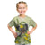 New Zealand Piwakawaka Fantail Bird Kid T Shirt With Kowhai Flowers