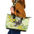 New Zealand Piwakawaka Fantail Bird Leather Tote Bag With Kowhai Flowers