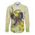 New Zealand Piwakawaka Fantail Bird Long Sleeve Button Shirt With Kowhai Flowers