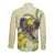 New Zealand Piwakawaka Fantail Bird Long Sleeve Button Shirt With Kowhai Flowers