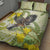 New Zealand Piwakawaka Fantail Bird Quilt Bed Set With Kowhai Flowers