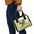 New Zealand Piwakawaka Fantail Bird Shoulder Handbag With Kowhai Flowers