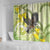 New Zealand Piwakawaka Fantail Bird Shower Curtain With Kowhai Flowers